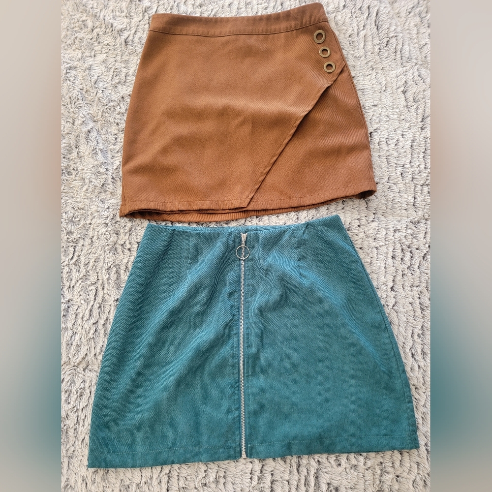Shein Mini Skirts | Brown & Teal | Size L